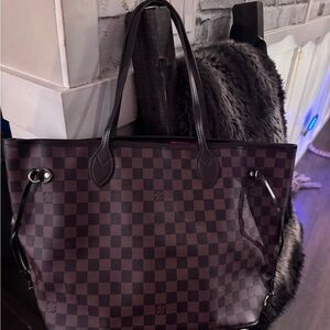 Checkered Brown Tote Bag